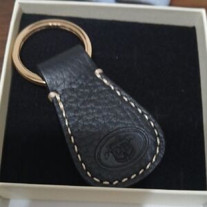 DOONEY & BOURKE Leather Keychain with Contrasting Stitching - Black